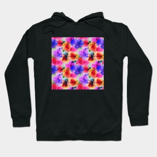 Neon Floral Pattern Hoodie